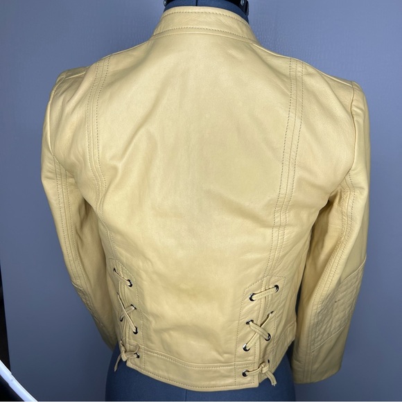 Rebecca Taylor Yellow Lamb Leather Jacket - Picture 6 of 14